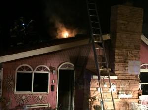 Fighting the Horton House fire, October 1, 2015. Photo courtesy Kenny Noble Cortes.