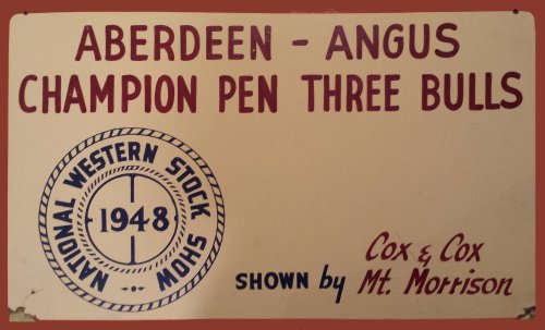 Lee Cox's champion entry in the 1948 National Western Stock Show.